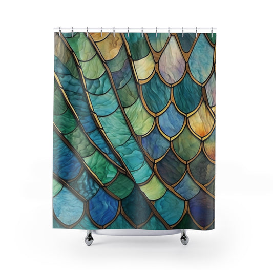 Scaled SHOWER CURTAIN - Home Decor, Bathroom Decor, House Warming Gift, Reptile Lover, Aquatic Decor