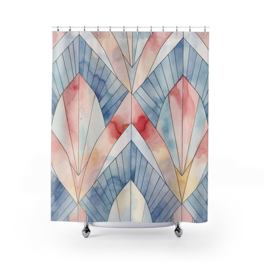 ART DECO - Pastels  - SHOWER CURTAIN - Home Decor, Bathroom Decor, Holiday Decor 71x74"