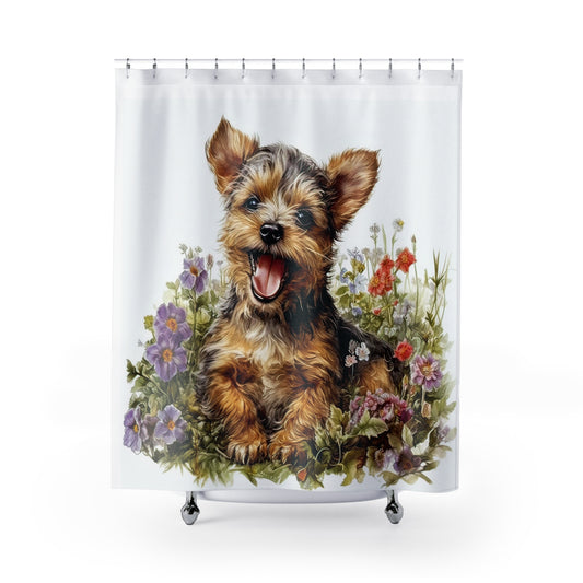 Yorkshire Terrier Yorkie Pupppy - Shower Curtain - Home Decor, Bathroom Decor 71"  x 74"