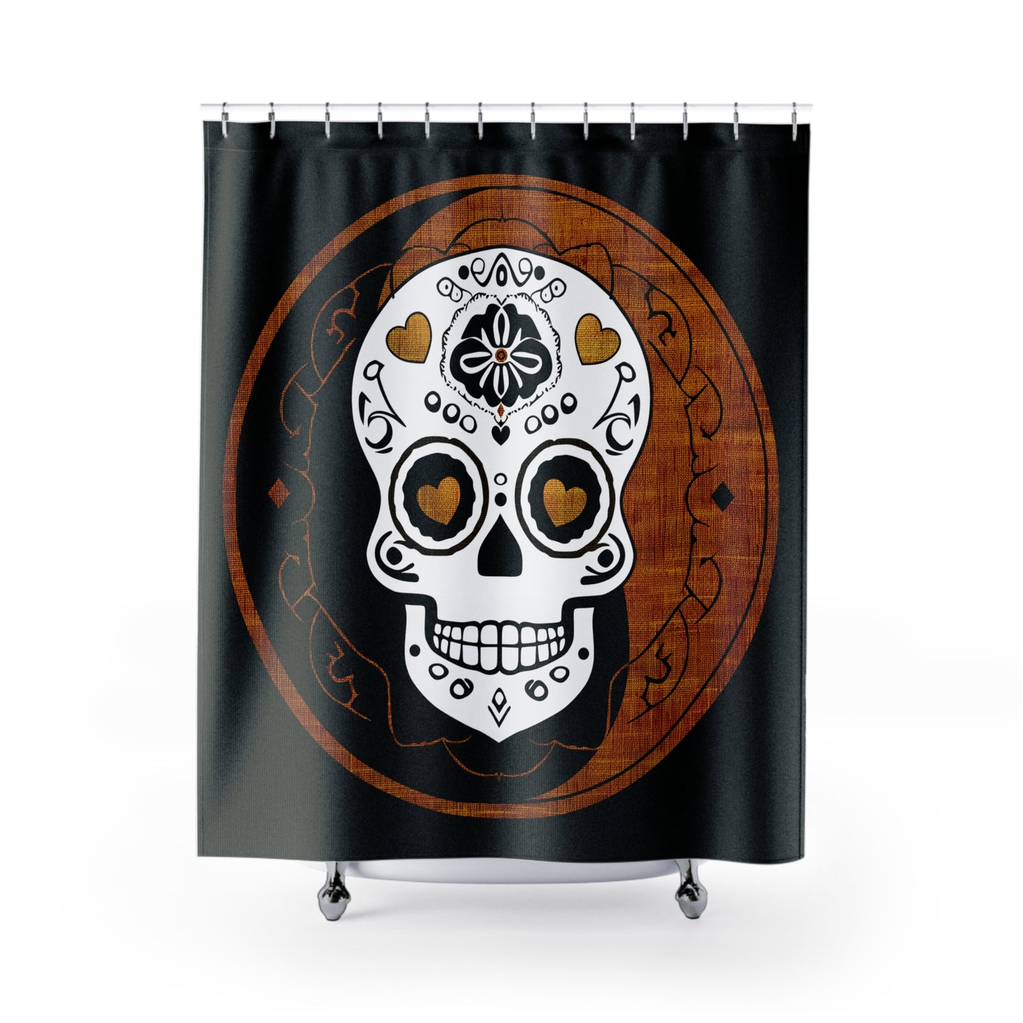 Gothic - Yin Yang Skull - Shower Curtain - Home Decor, Bathroom Decor 71"  x 74"