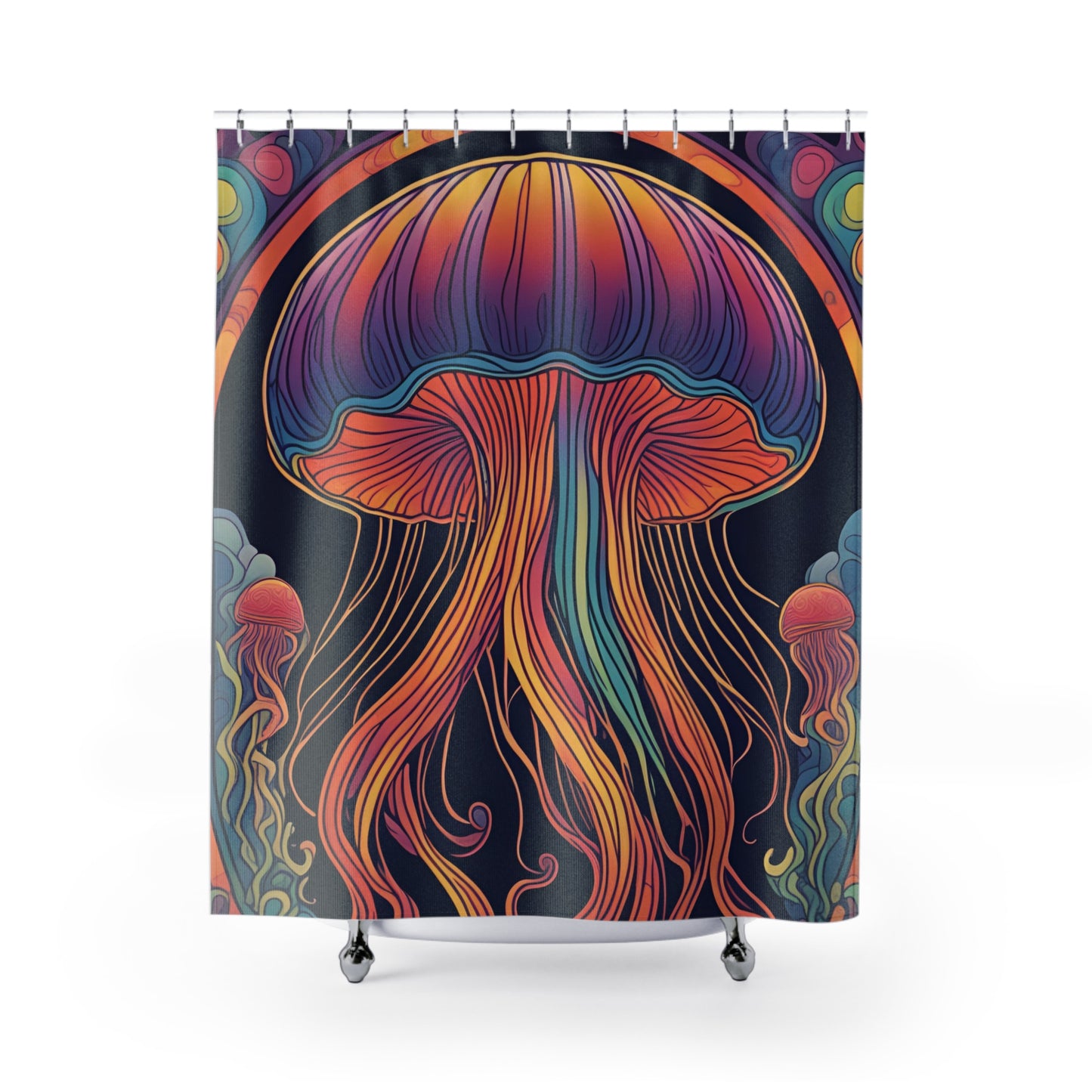 Stained Glass Jellyfish SHOWER CURTAIN - Bathroom Decor