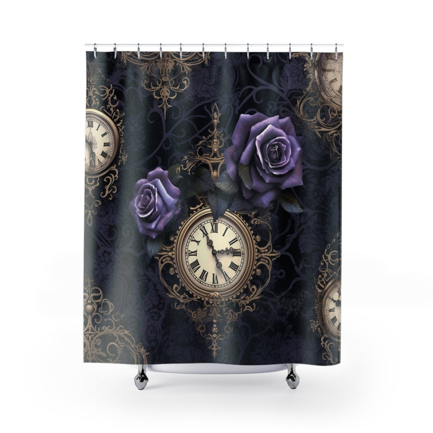 Gothic - Timepiece - Shower Curtain - Home Decor, Bathroom Decor 71"  x 74"