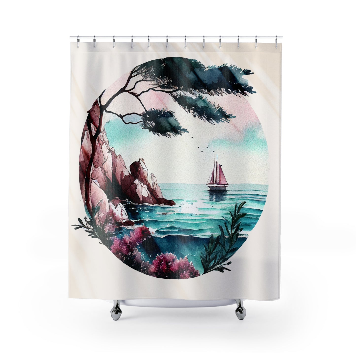 Seascape - Shower Curtain - Home Decor, Bathroom Decor 71"  x 74"