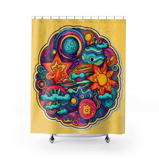 Celestial - Animated Night Sky - Shower Curtain - Home Decor, Bathroom Decor 71"  x 74"