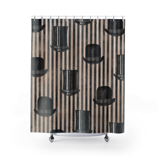 Steampunk - SHOWER CURTAIN - Home Decor, Bathroom Decor, Top Hats