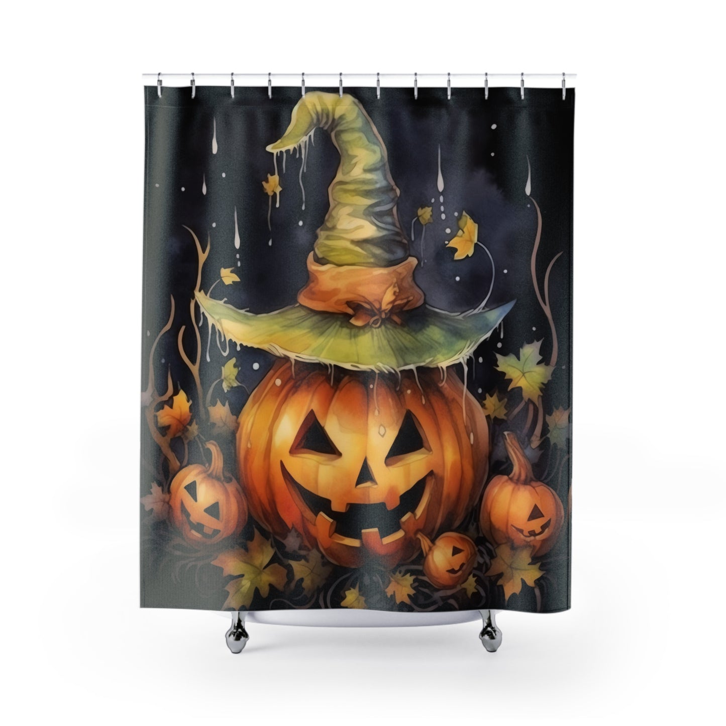 Halloween Pumpkin - SHOWER CURTAIN - Home Decor, Bathroom Decor, Holiday Decor