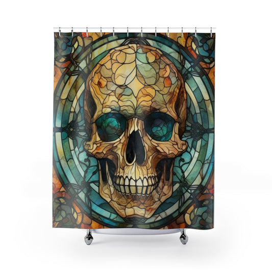 Halloween - Skull SHOWER CURTAIN - Home Decor, Bathroom Decor, Holiday Decor 71x74"