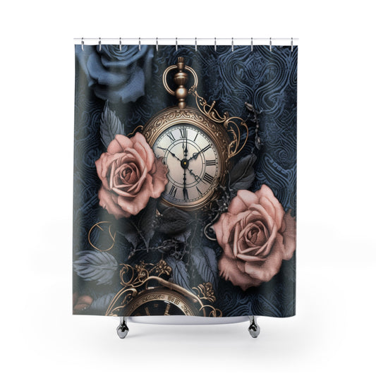 Gothic - Timepiece - Shower Curtain - Home Decor, Bathroom Decor 71"  x 74"