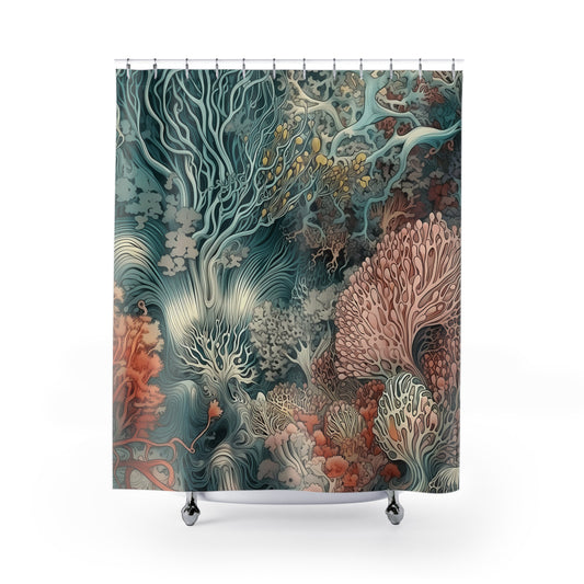 Aquatic - Coral Reef - SHOWER CURTAIN - Home Decor, Bathroom Decor, Holiday Decor 71x74"