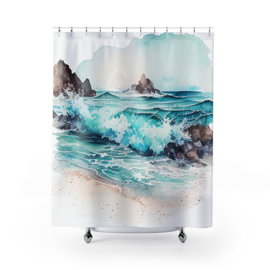 Seascape - Shower Curtain - Home Decor, Bathroom Decor 71"  x 74"