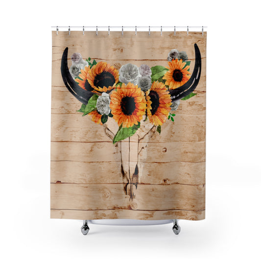 Western - Skull  - Shower Curtain - Home Decor, Bathroom Decor 71"  x 74"