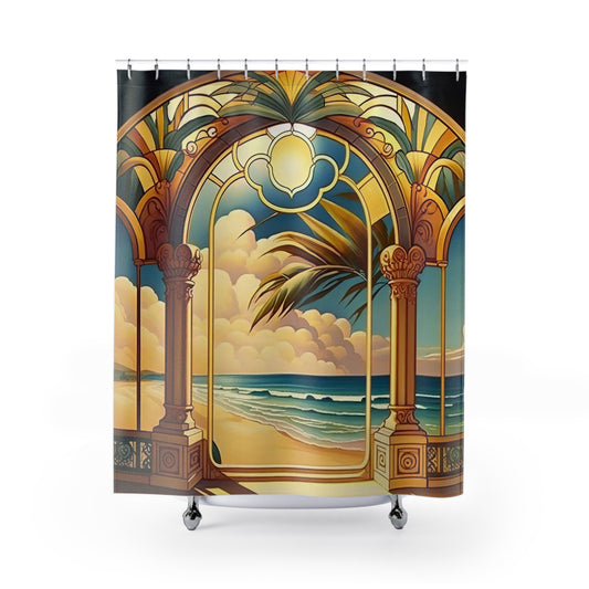 ART DECO - Shower Curtain - Beach, Home Decor, Bathroom Decor